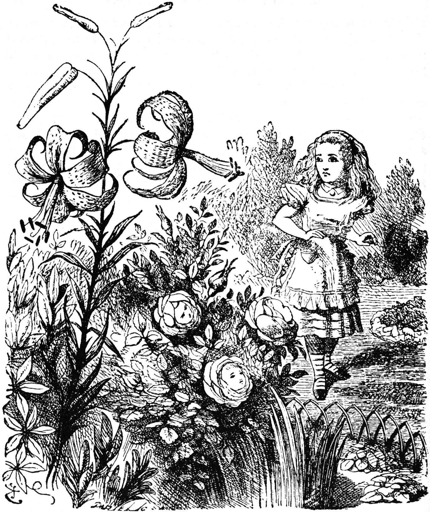 Pictures from Through the Looking-Glass - Alice-in-Wonderland.net | Alice  in wonderland flowers, Alice in wonderland illustrations, Alice in  wonderland original