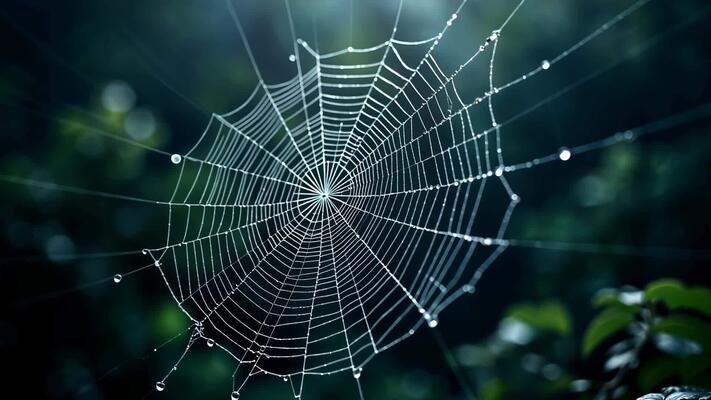 Dew-Covered Spider Web 52003576 Stock Video at Vecteezy