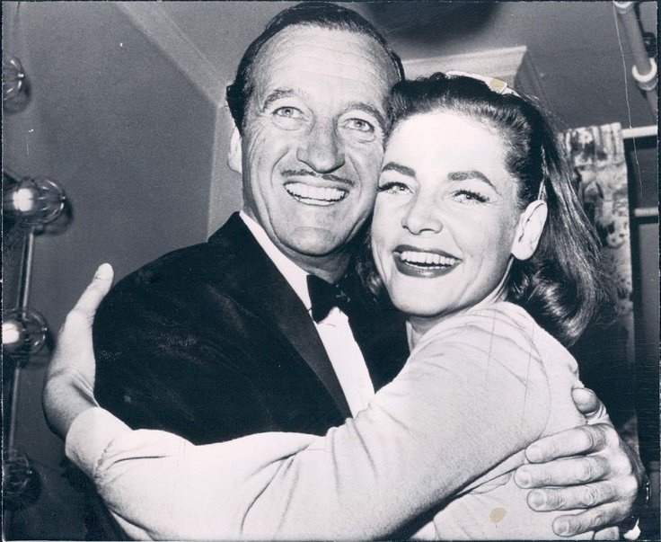 David Niven & Lauren Bacall | David niven, Lauren bacall, Bogart and bacall