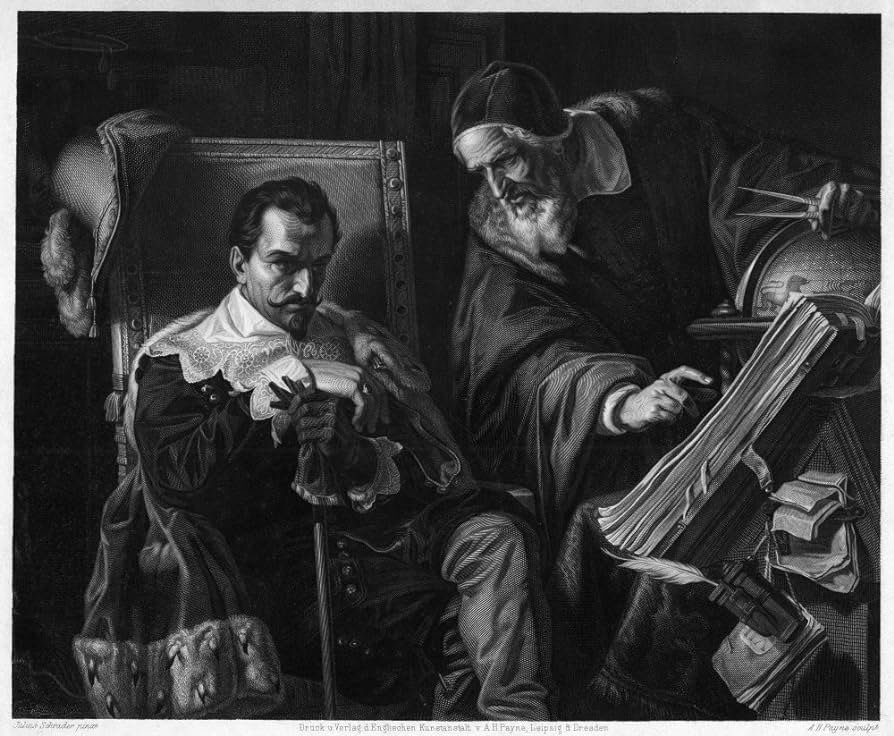 Amazon.com: Albrecht Von Wallenstein N(1583-1634) Albrecht Eusebius Wenzel Von Wallenstein Austrian General With The Astrologer Giovanni Battista Seni Engraving After A Painting By Julius Schrader 1850 Poster Pri: Posters & Prints