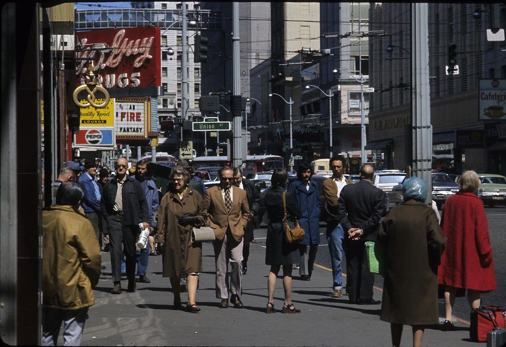 Downtown Seattle, circa 1970s | Item 175096, City Light Slid… | Flickr
